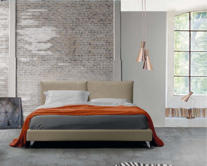 Bon Ton Bett von Lettissimi in Stoff oder Kunstleder mit Bettgestell in