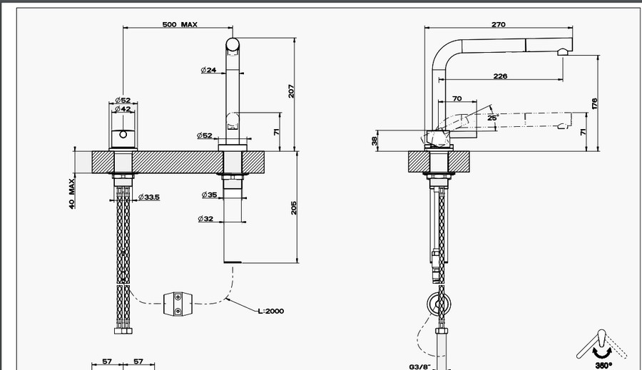 Gessi Mixer Tap Up & Down window 50109 model - Kitchen Taps | Pari ...